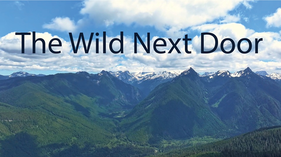 The Wild Next Door title over a mountain landscape.